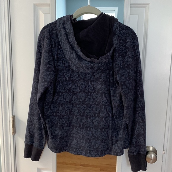 Navy Patterned Hoodie - Picture 3 of 4